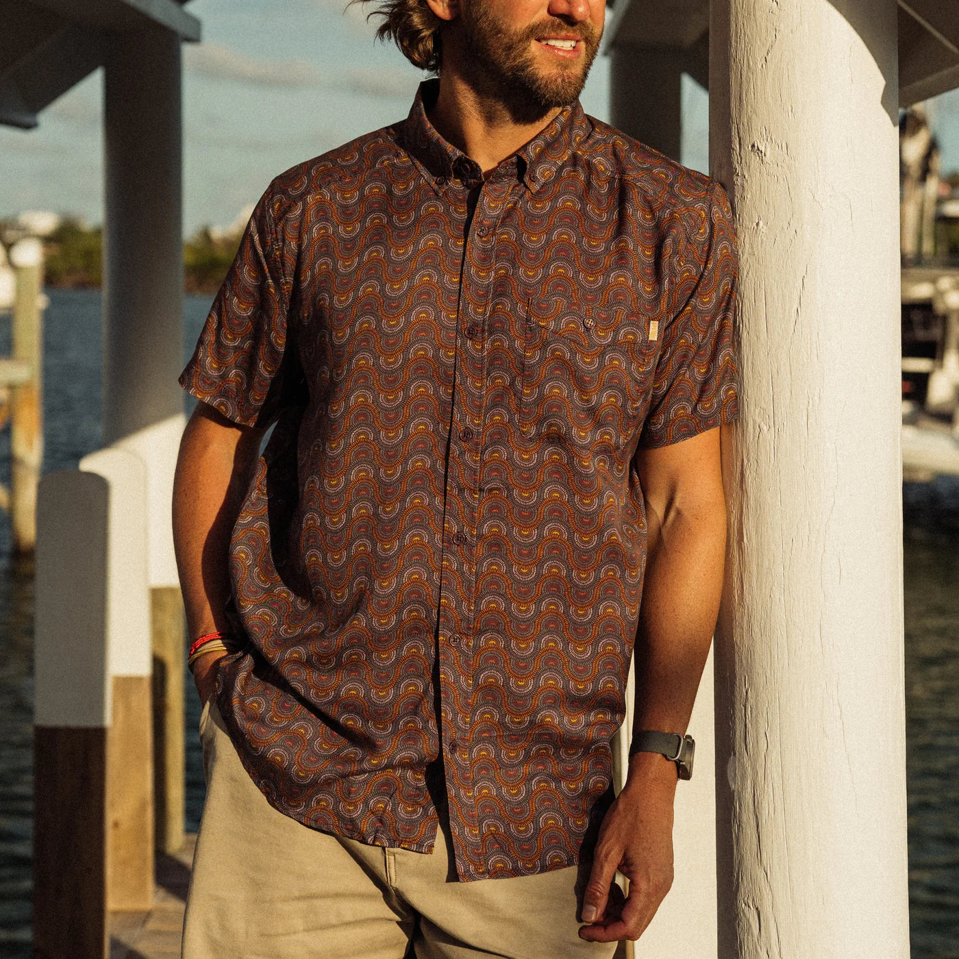 Camisa Marsh Wear Hagood Shortsleeve Shirt - Raisin
