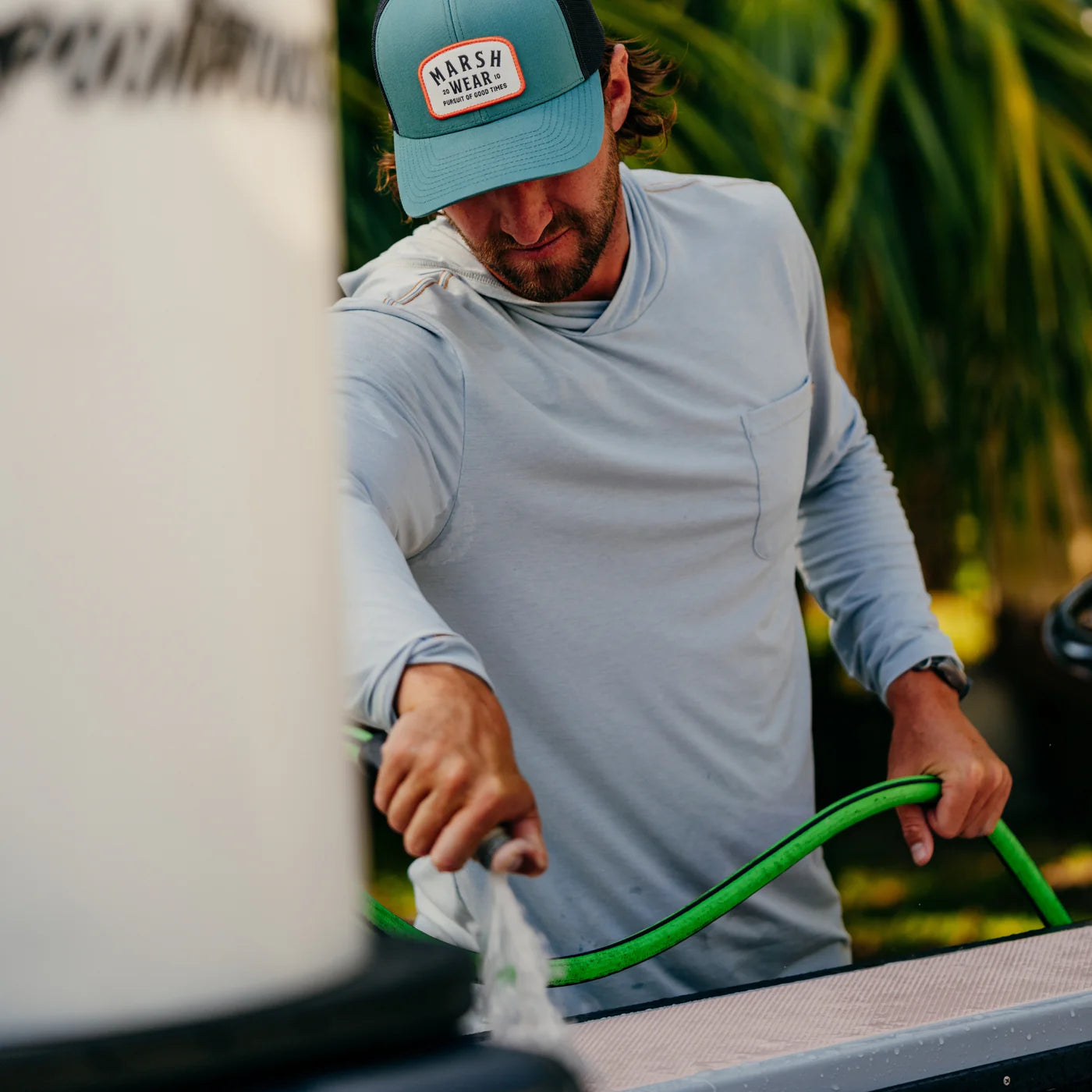 Playera Marsh Wear Buxton Tech Hoodie - Smoke Heather