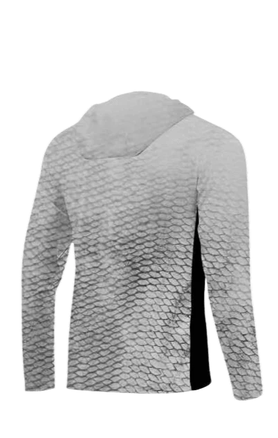 Playera JYG Pro Hooded Fishing Shirt With Facemask - Light Grey