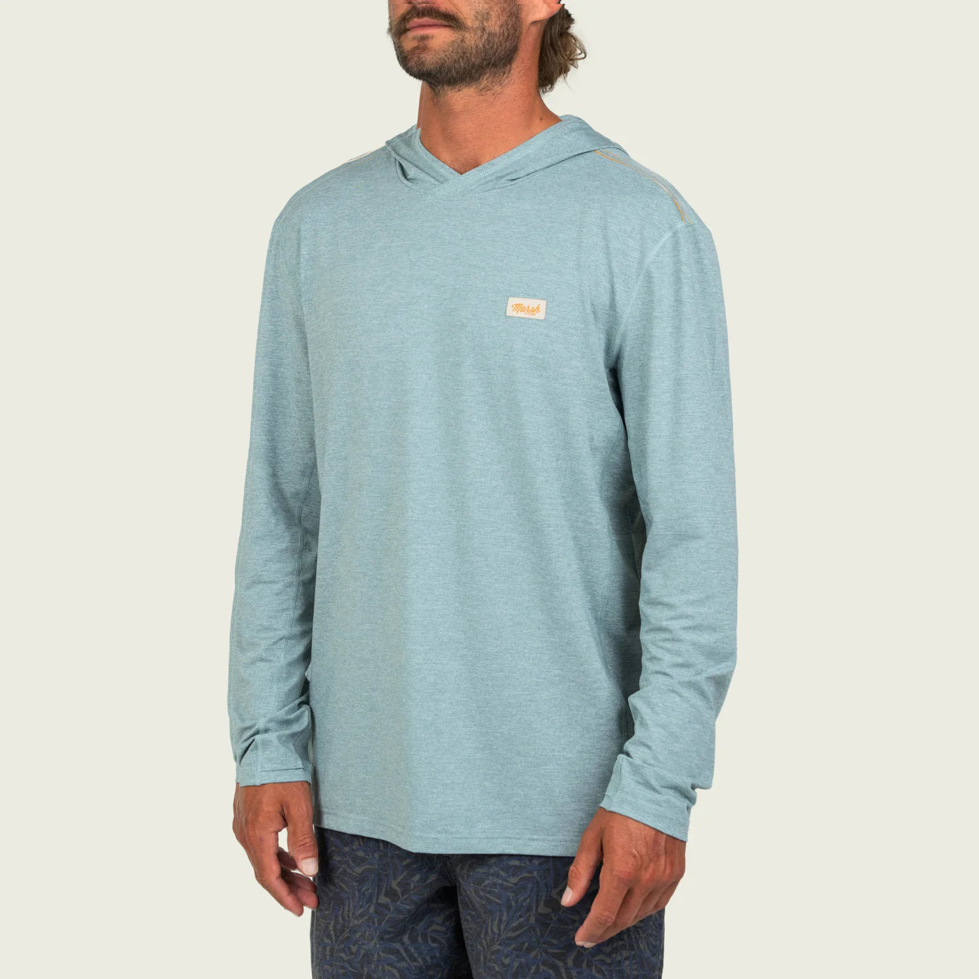 Playera Marsh Wear High Noon Tech Hoodie - Goblin Blue Heather