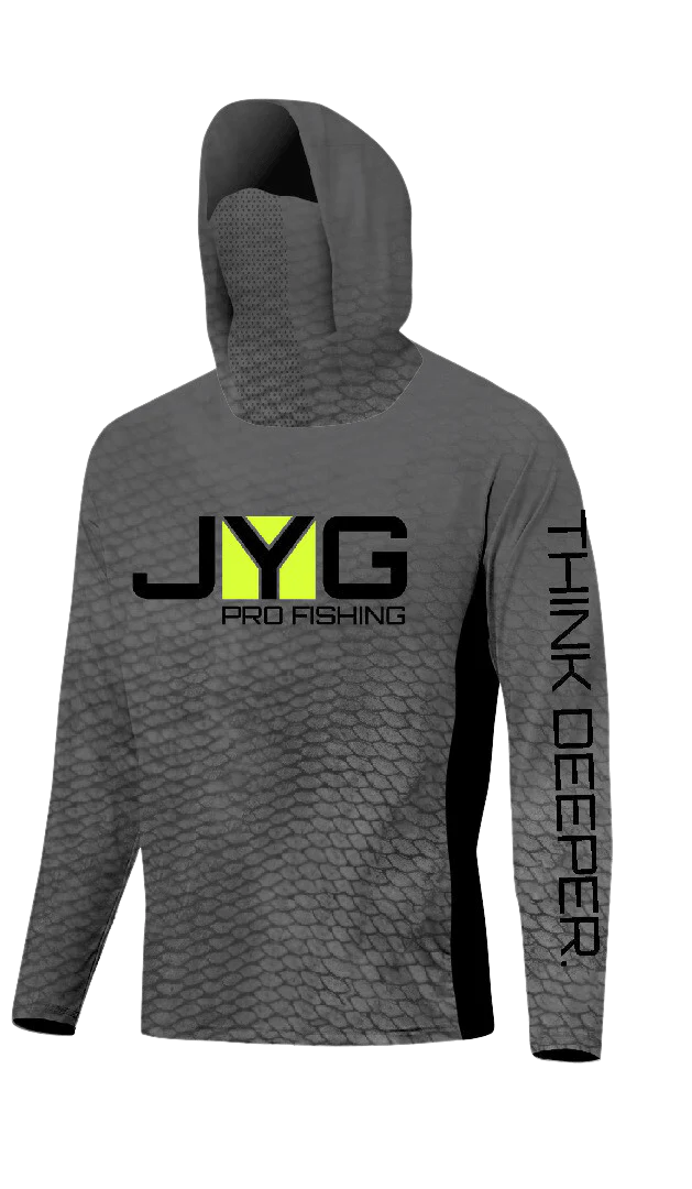 Playera JYG Pro Hooded Fishing Shirt With Facemask - Dark Grey
