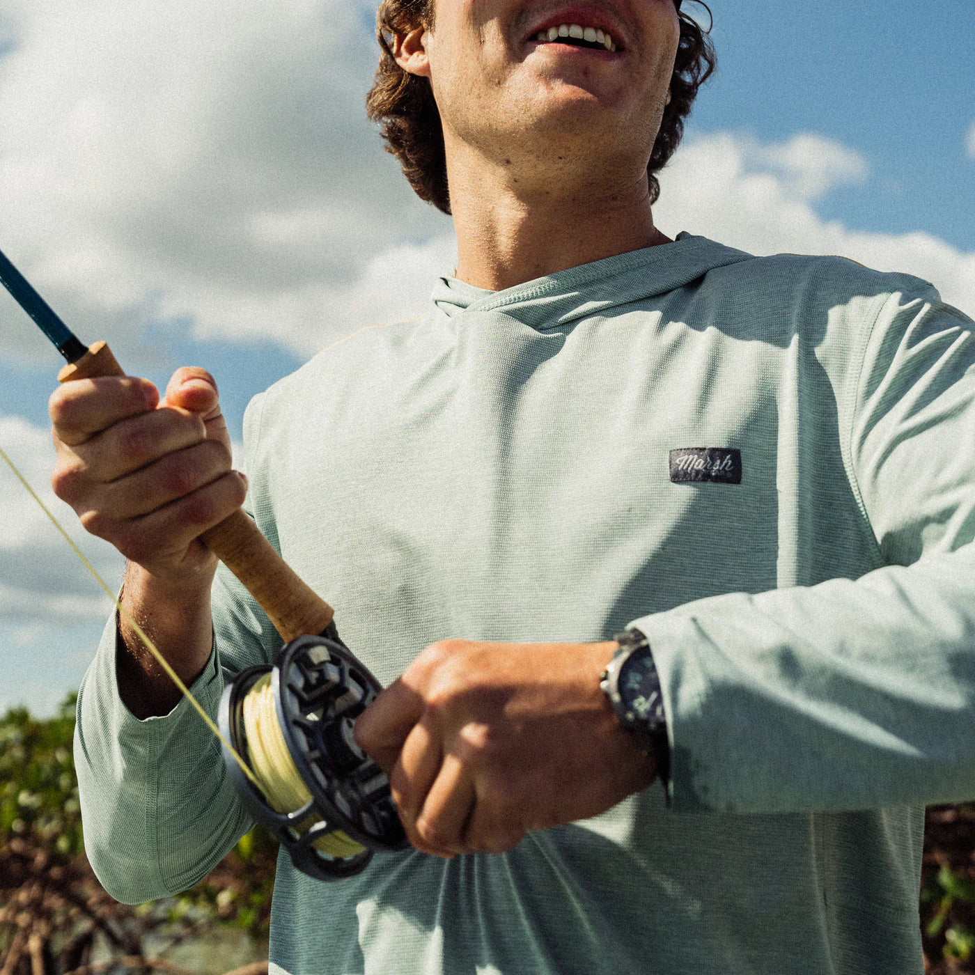 Playera Marsh Wear High Noon Tech Hoodie - Agata Heather