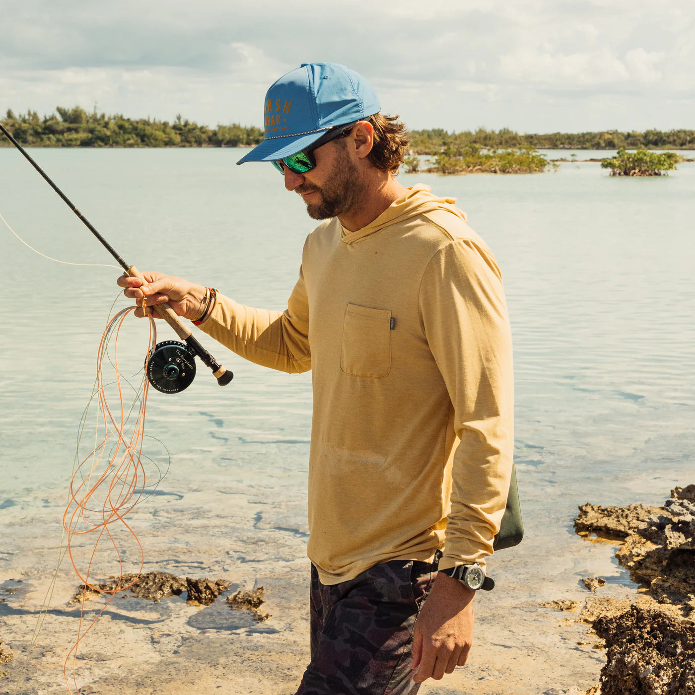 Playera Marsh Wear Buxton Tech Hoodie - Wheat Heather