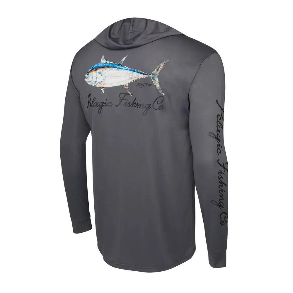 Playera Pelagic AquaTek Hooded Goione BFT - Graphite