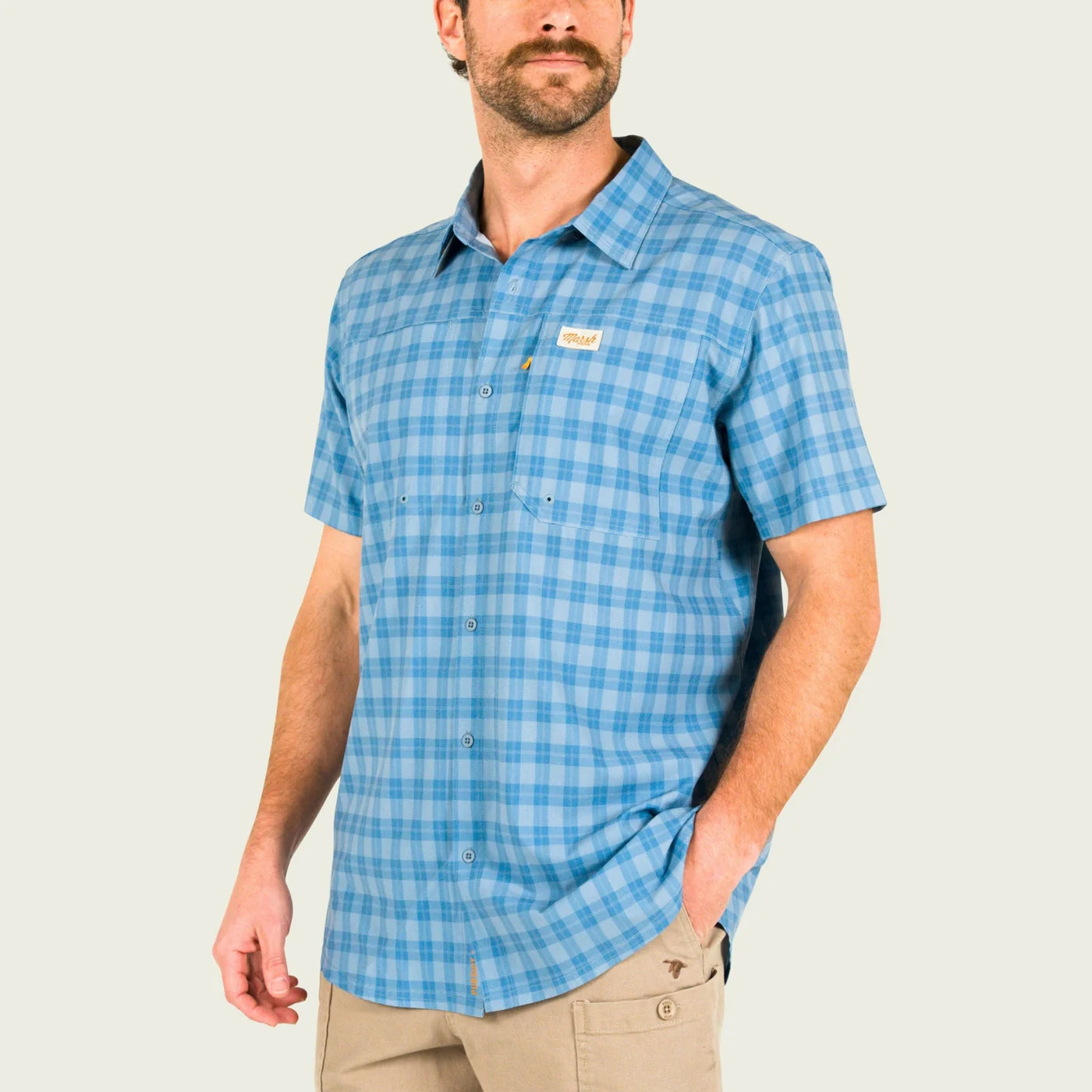 Camisa Marsh Wear Style MWW1019 Lenwood Tech Shortsleeve Shirt - Blue Heaven