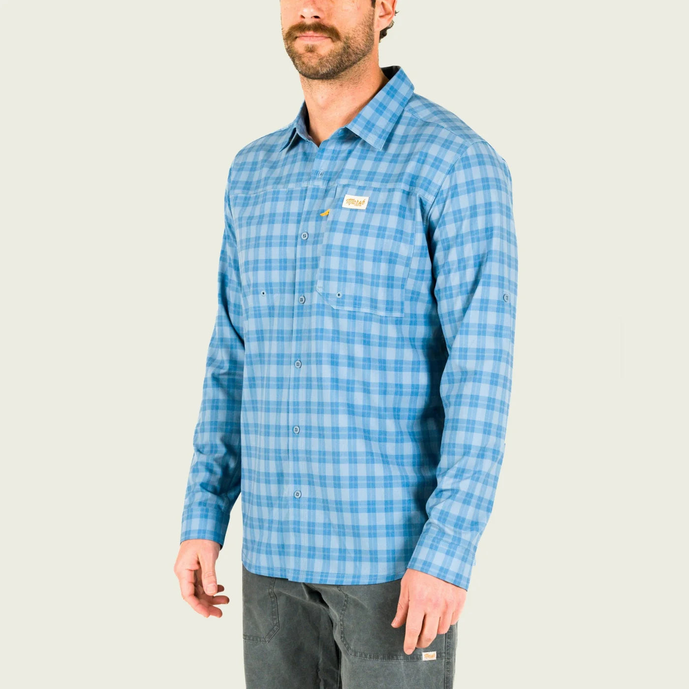 Camisa Marsh Wear Style MWW2022 Lenwood Tech Longsleeve Shirt - Blue Heaven
