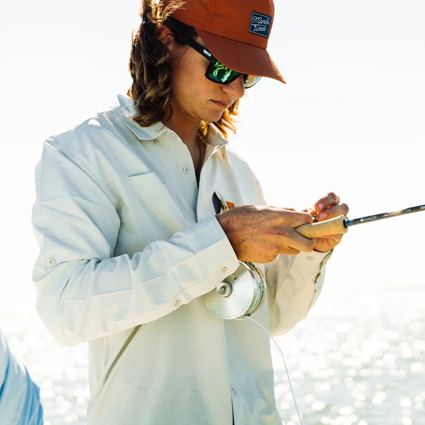 Camisa Marsh Wear Lenwood Tech Longsleeve Shirt - Stone