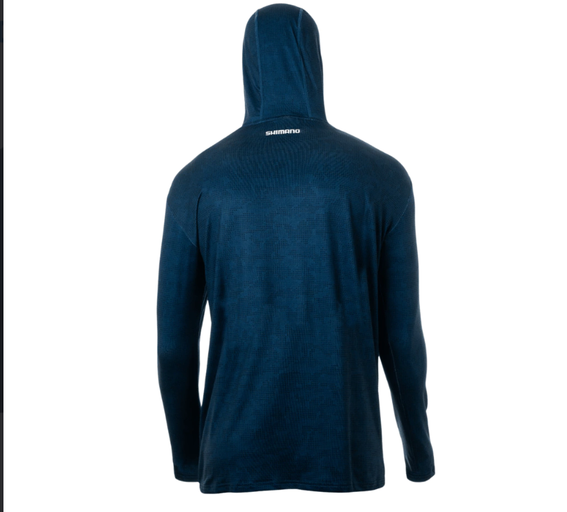 Playera Shimano Hood w Gaiter - Dark Blue
