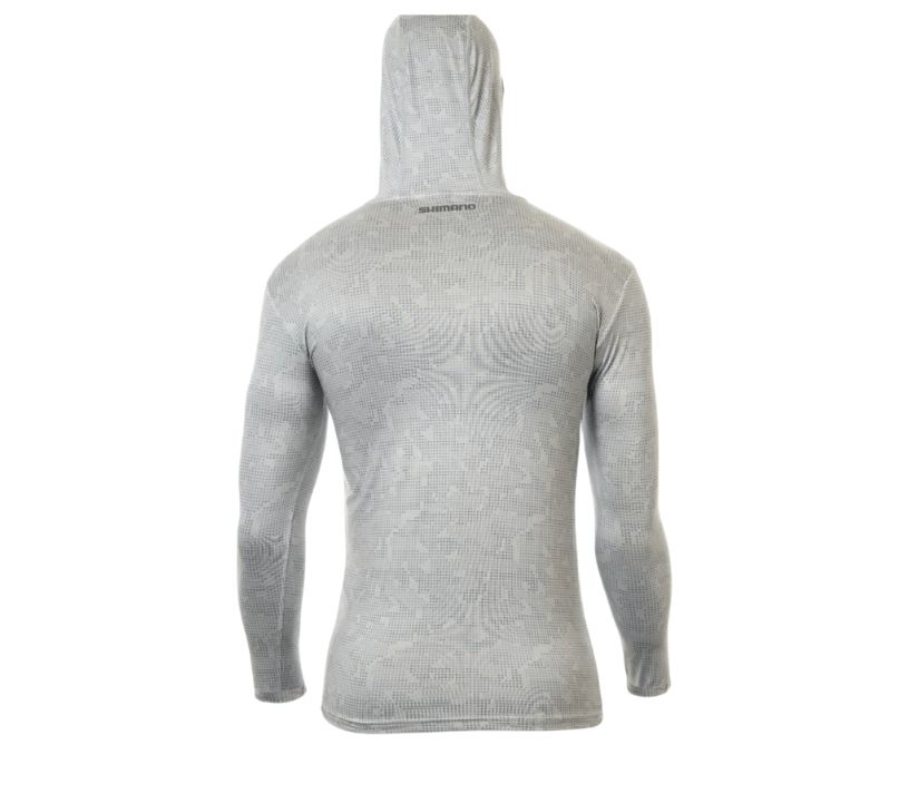 Playera Shimano Hood w Gaiter - Light Grey