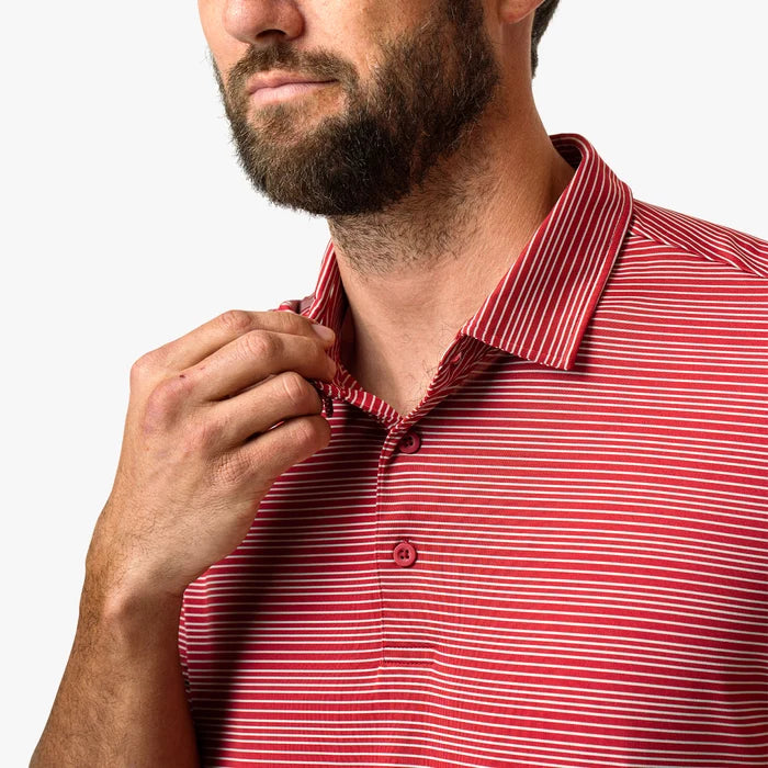 Playera Aftco Link SS Performance Polo - Crimson