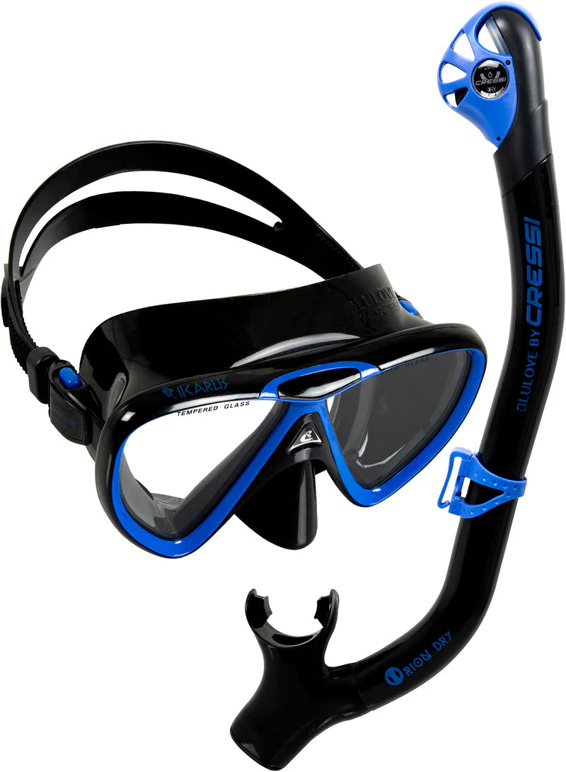 Combo Visor y Snorkel Cressi Ikarus & Orion Dry