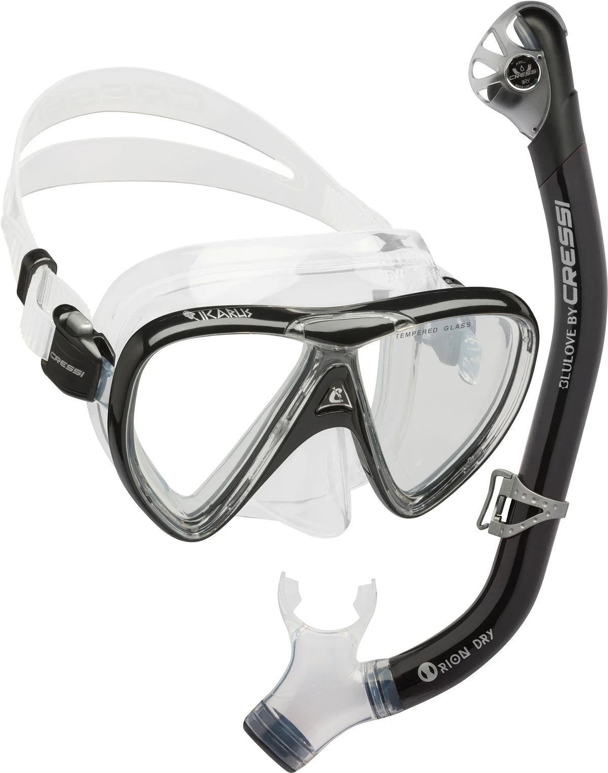 Combo Visor y Snorkel Cressi Ikarus & Orion Dry