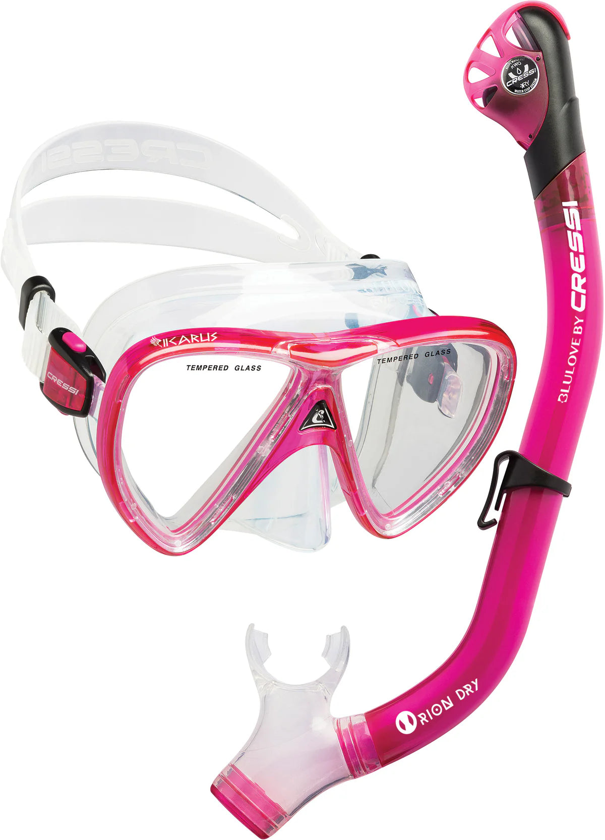 Combo Visor y Snorkel Cressi Ikarus & Orion Dry