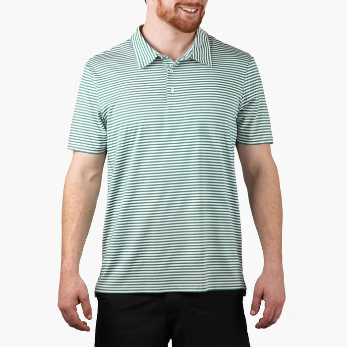 Playera Aftco Link SS Performance Polo - Jade Dust