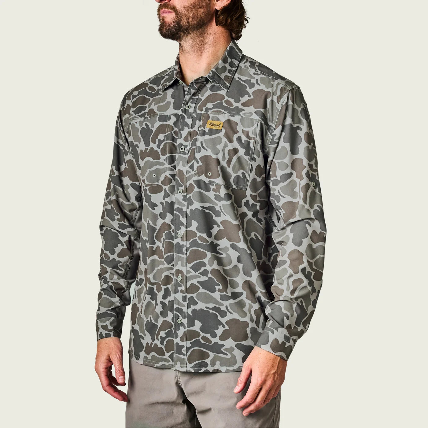 Camisa Marsh Wear Style MWW2022 Lenwood Hagood Longsleeve Shirt - Dark Green Mallard Camo