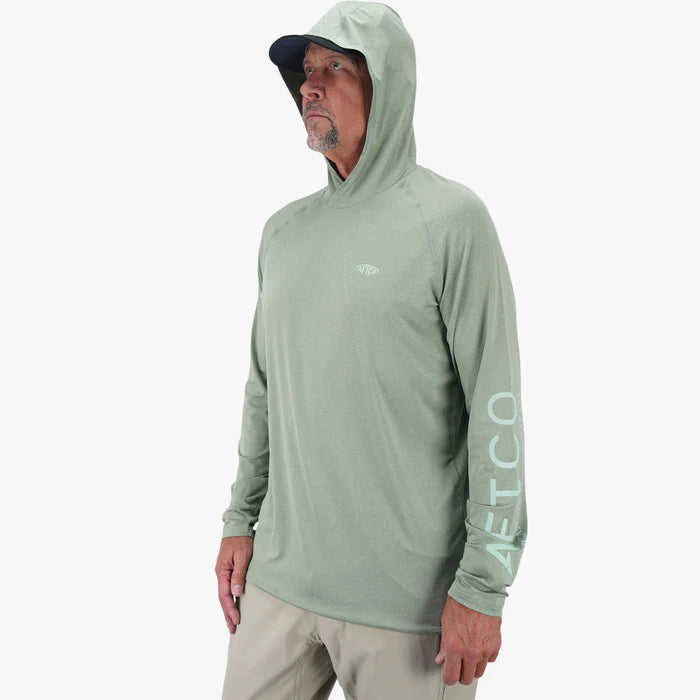 Playera AFTCO Samurai Sun Protection Hoodie Shirt - Olive Heather
