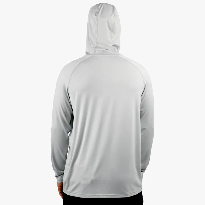 Playera AFTCO Samurai Sun Protection Hoodie Shirt - Oyster Gray Heather