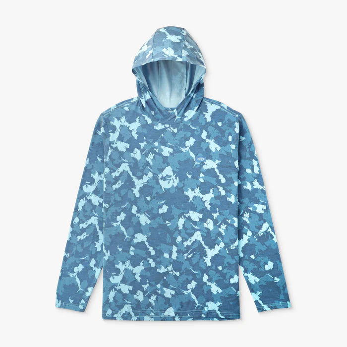 Playera AFTCO Ocean Bound Hooded Performance Shirt - Blue Grander Camo