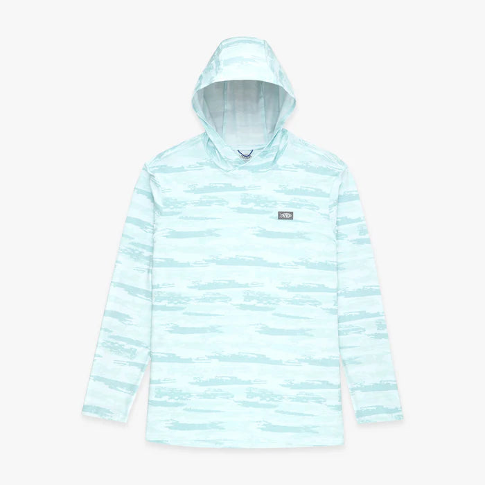 Playera AFTCO Ocean Bound Hooded Performance Shirt - Mint Shoreline Camo
