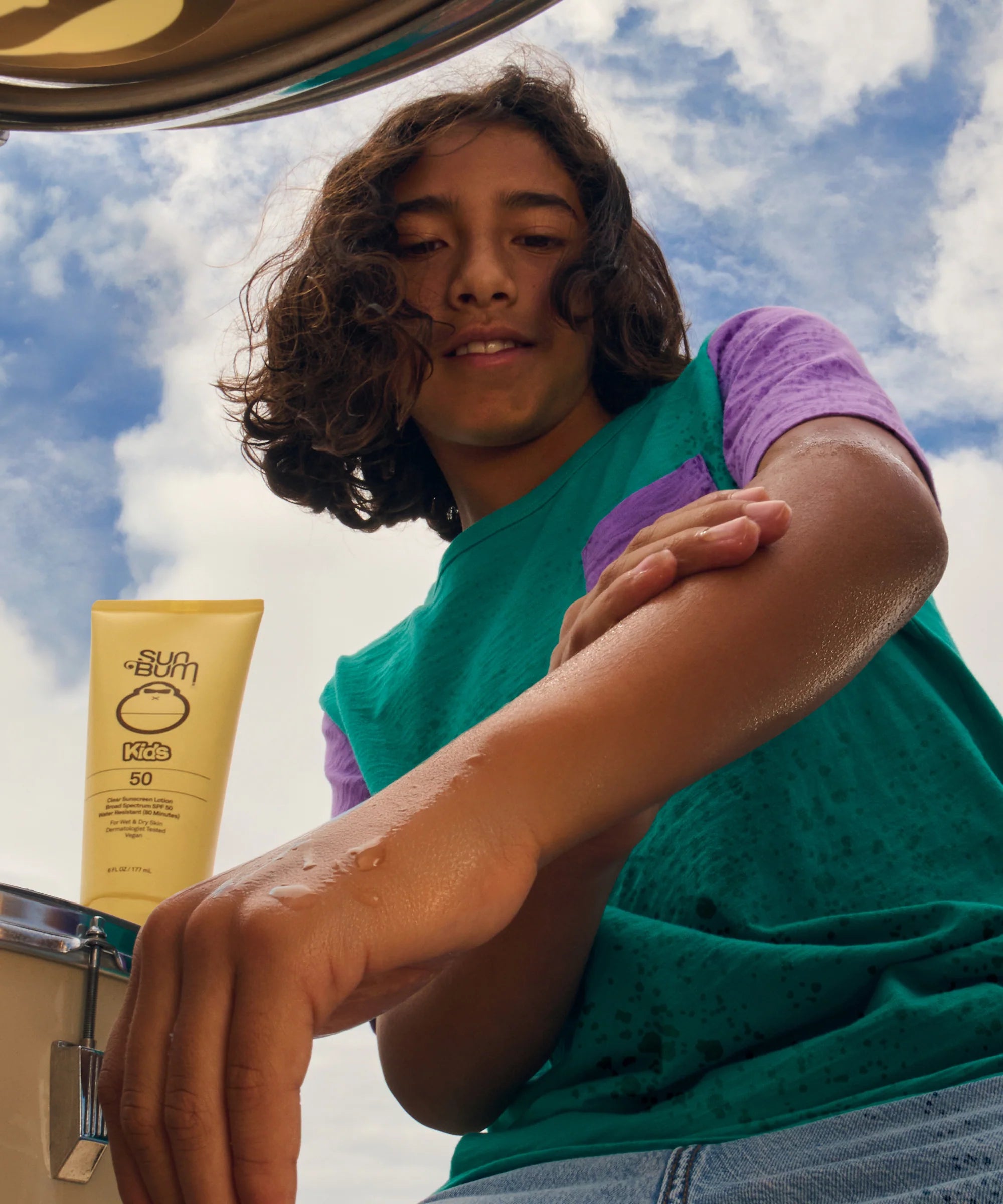 Loción protectora solar transparente Sun Bum FPS 50 para niños
