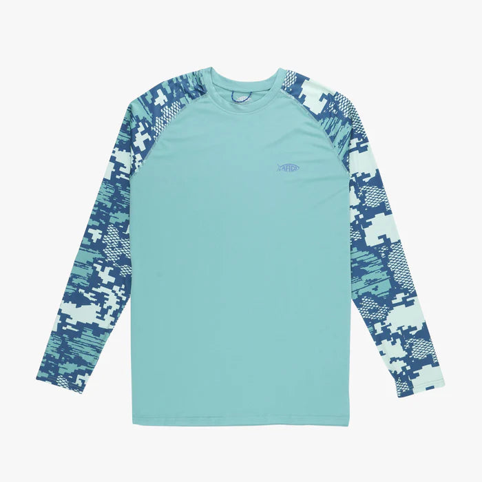 Playera Aftco Tactical Camo LS Performance Shirt - Teal Digi Camo