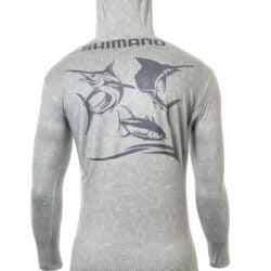 Playera Shimano Hood w Gaiter - Dark Light Grey