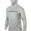 Playera Shimano Hood w Gaiter - Dark Light Grey