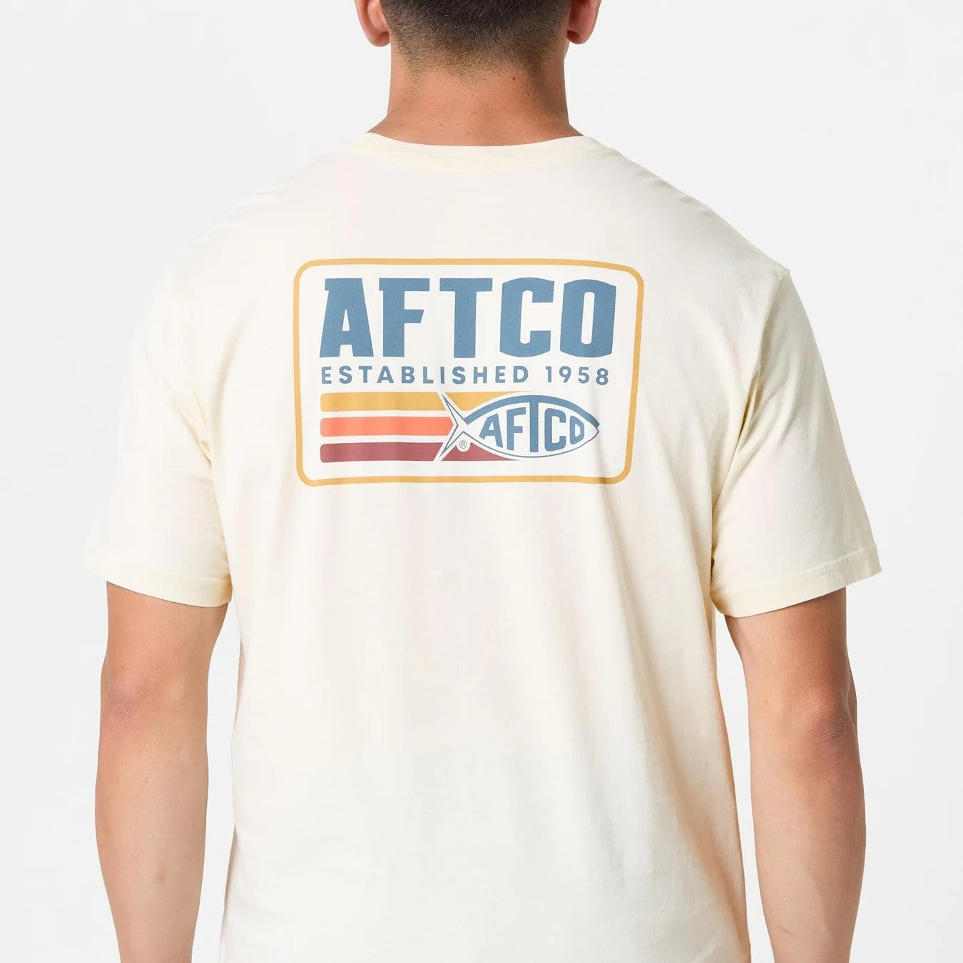 Playera Aftco Strype Short Sleeve Pocket Shirt - Cream
