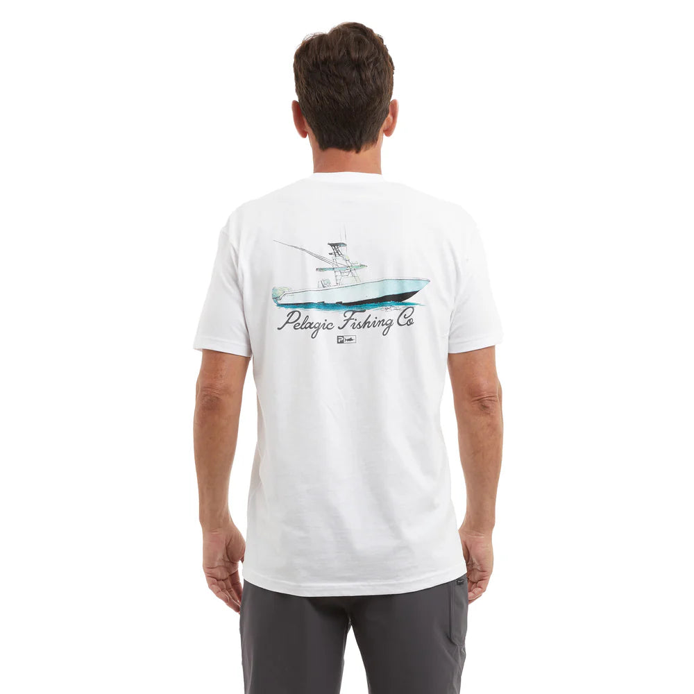 Playera Pelagic Goione Center Con - White