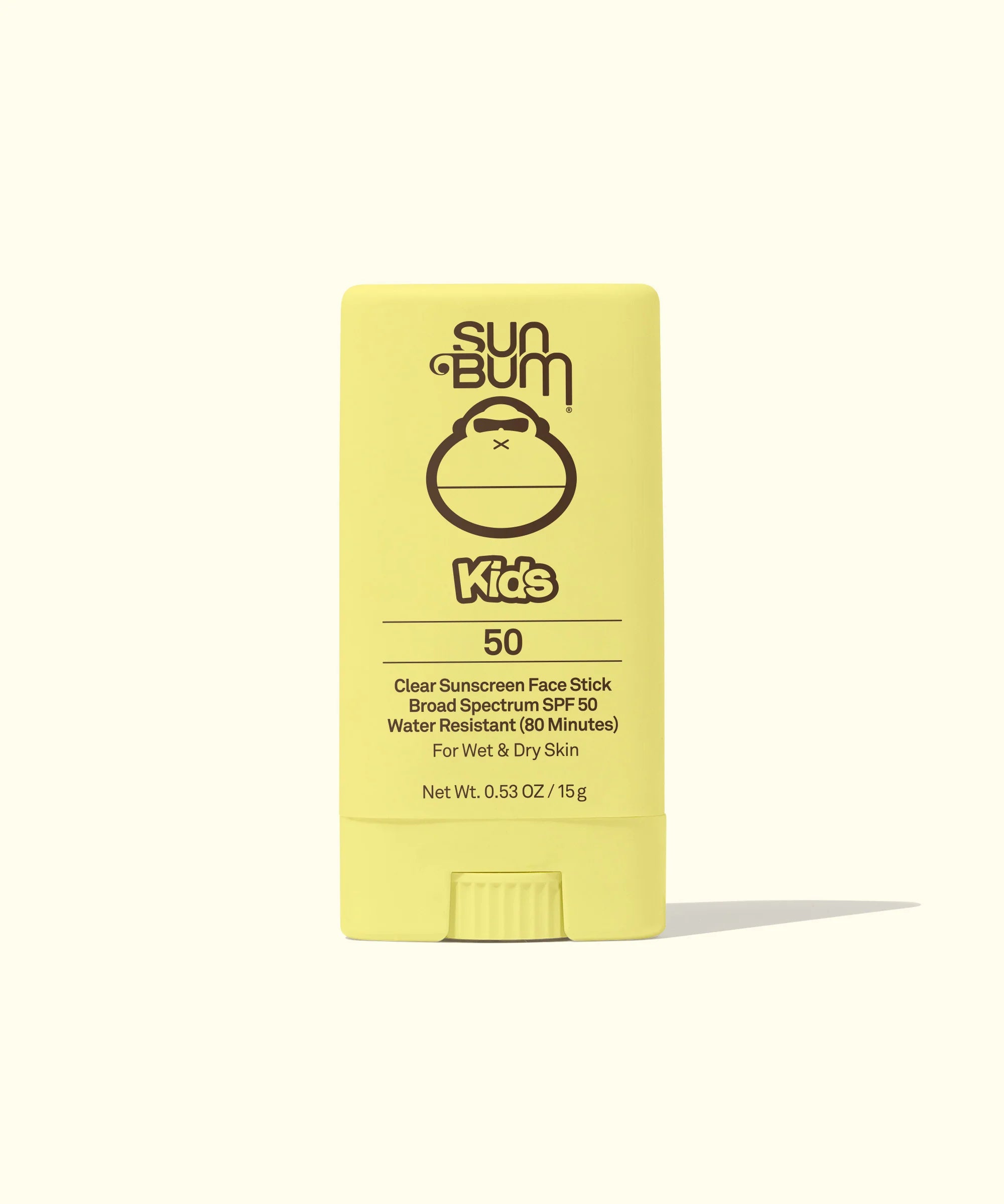 Protector solar facial transparente en barra Sun Bum FPS 50 para niños