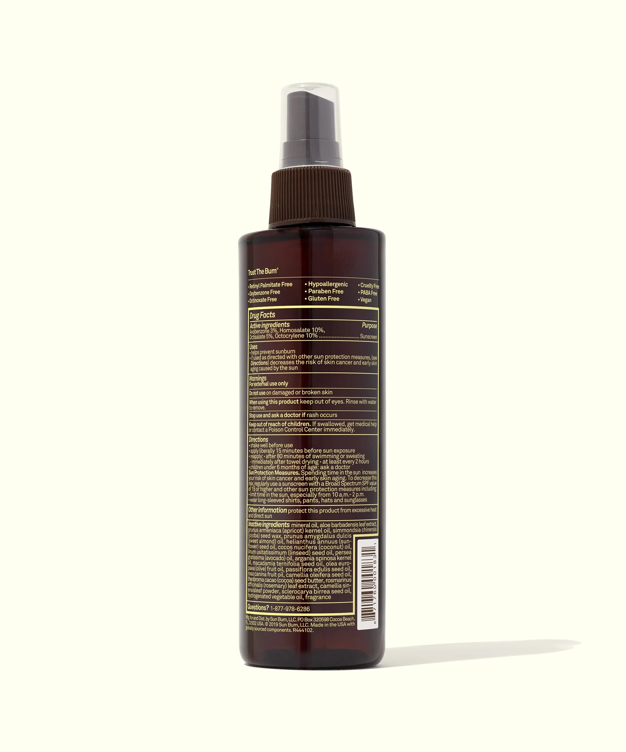 Aceite bronceador con protección solar Sun Bum FPS 15