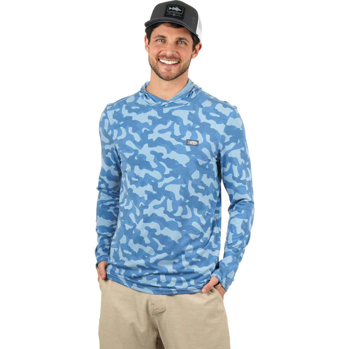 Playera AFTCO Ocean Bound Hooded Performance Shirt - Air Force OG Camo