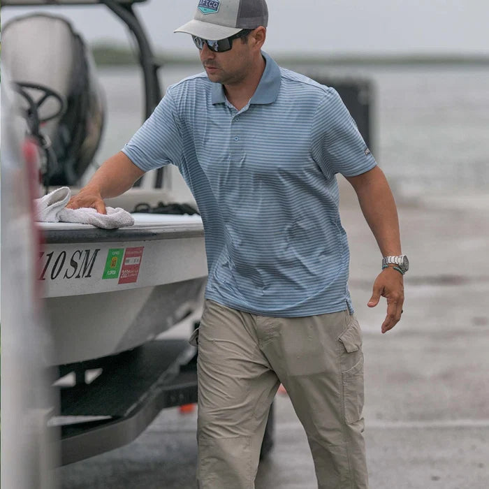 Playera Aftco Link SS Performance Polo - Airy Blue
