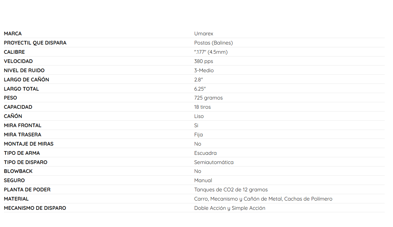 Pistola Makarov CO2 4.5