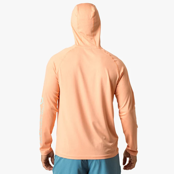 Playera Aftco Samurai Sun Protection Hoodie - Coral Sands Heather