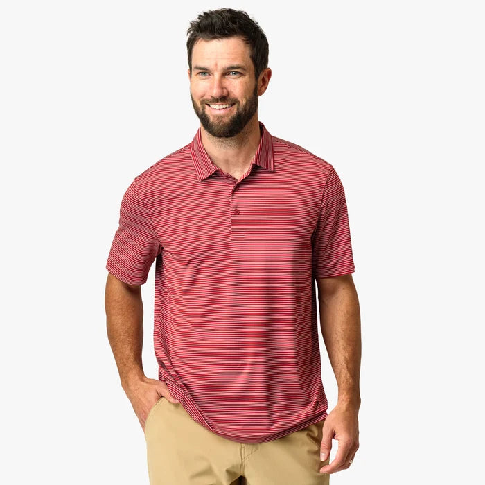 Playera Aftco Link SS Performance Polo - Crimson