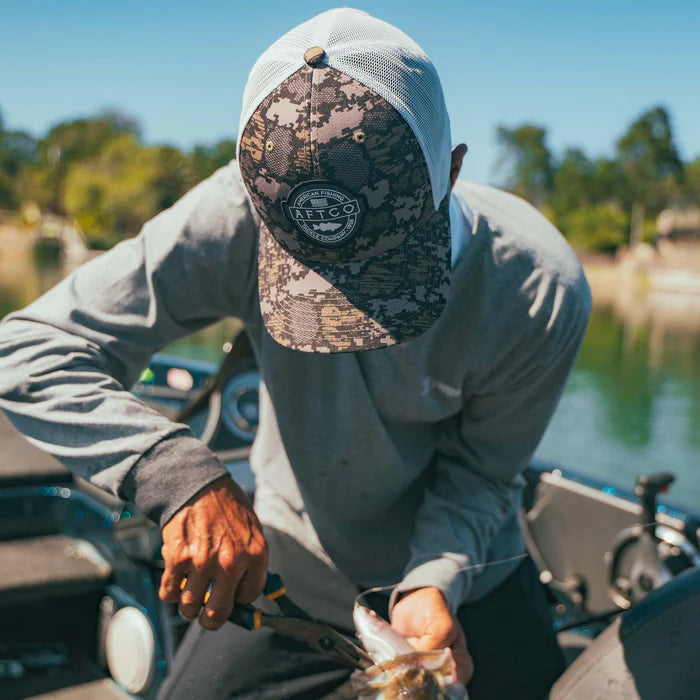 Gorra AFTCO Bass Patch Trucker - Green Camo