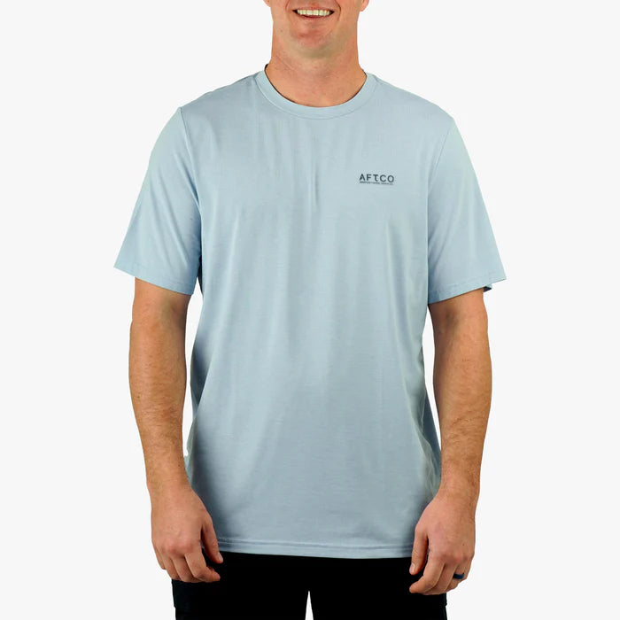 Playera Aftco Ocean Bound SS Performance Shirt - Dusk Heather