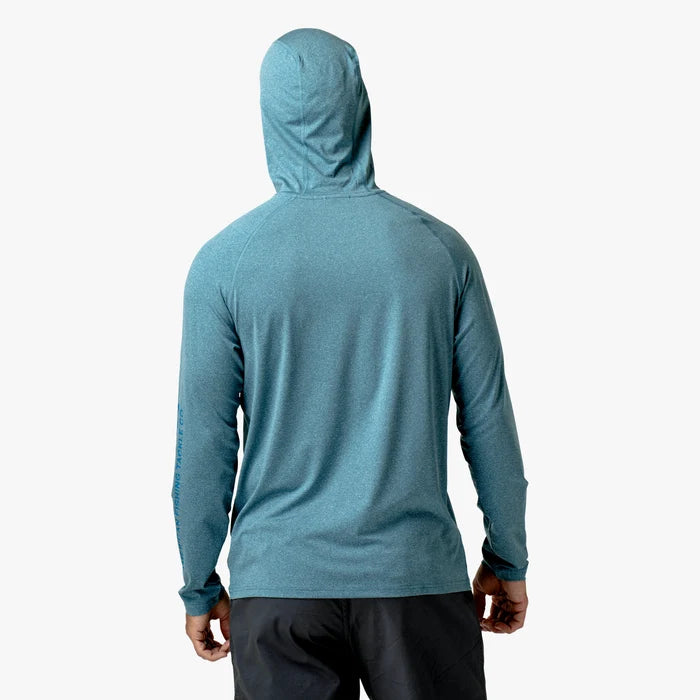 Playera Aftco Samurai Sun Protection Hoodie - Gulf Coast Heather