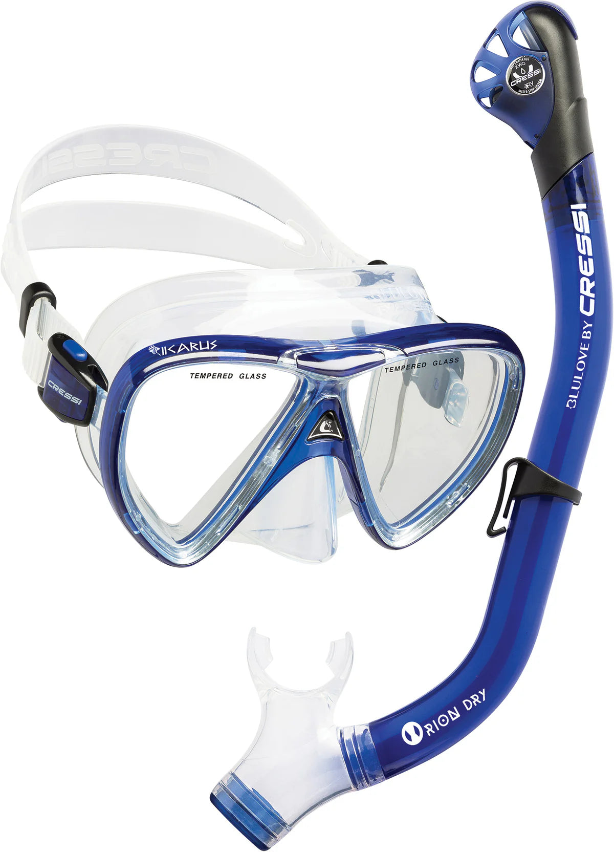 Combo Visor y Snorkel Cressi Ikarus & Orion Dry