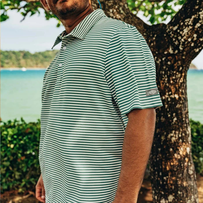 Playera Aftco Link SS Performance Polo - Jade Dust