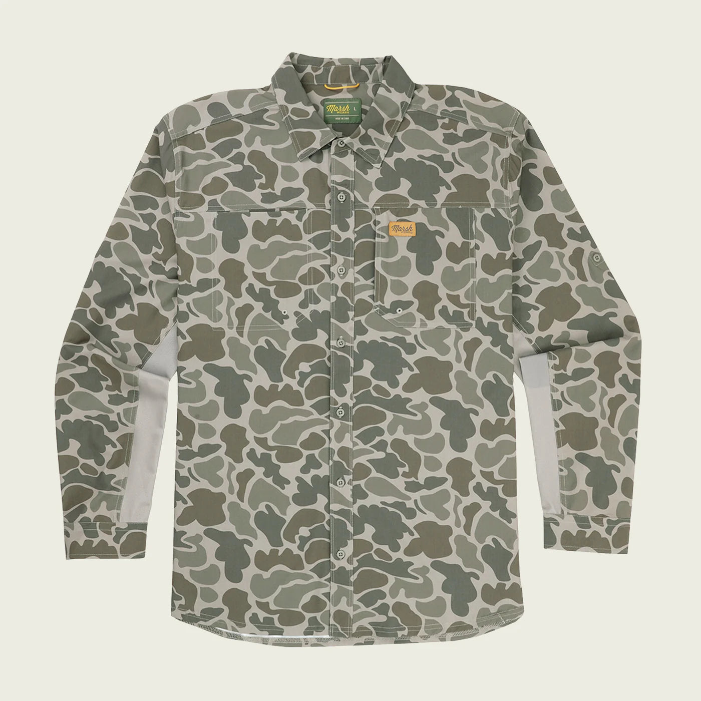 Camisa Marsh Wear Style MWW2022 Lenwood Hagood Longsleeve Shirt - Dark Green Mallard Camo