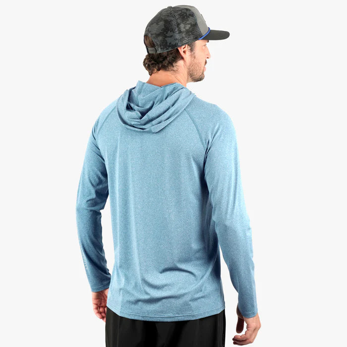 Playera AFTCO Samurai Sun Protection Hoodie Shirt - Corsair Heather