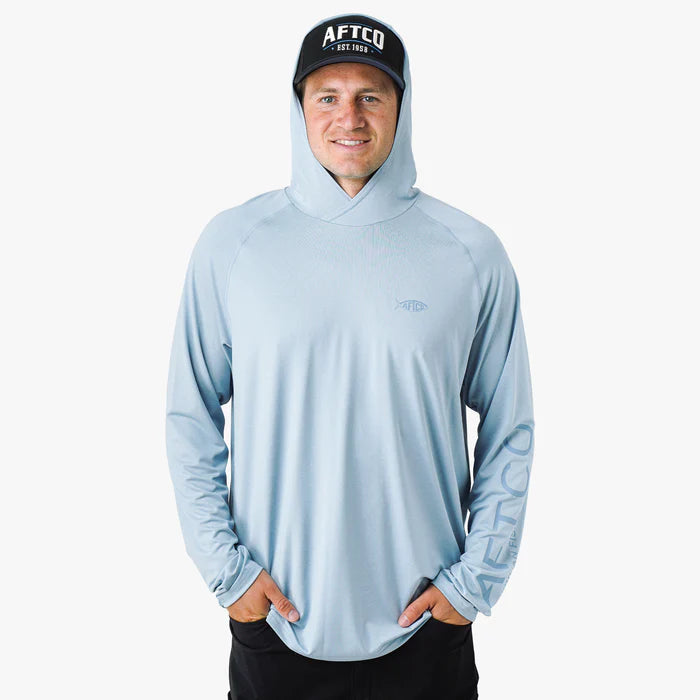 Playera AFTCO Samurai Sun Protection Hoodie Shirt - Dusk Heather