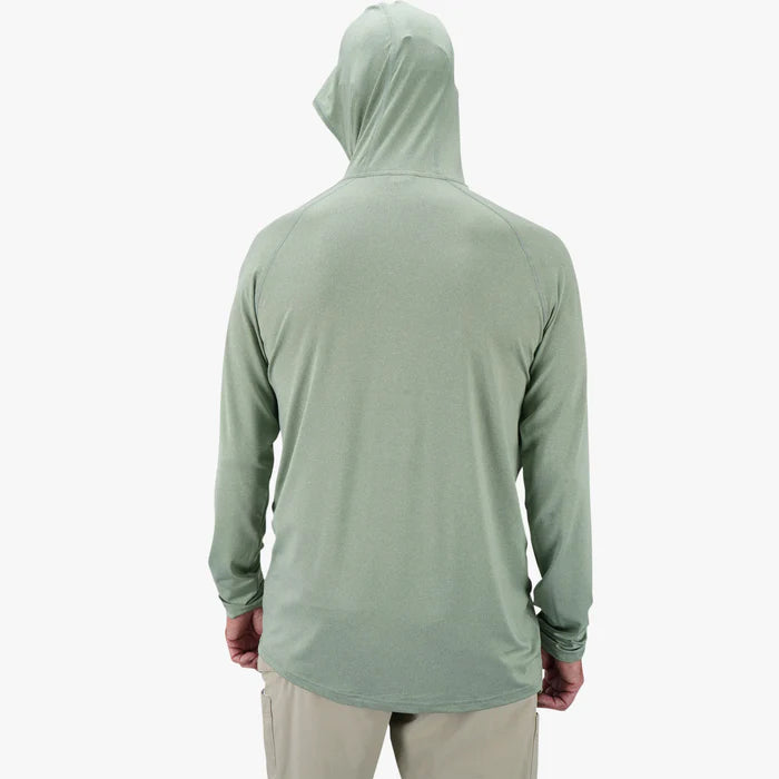 Playera AFTCO Samurai Sun Protection Hoodie Shirt - Olive Heather