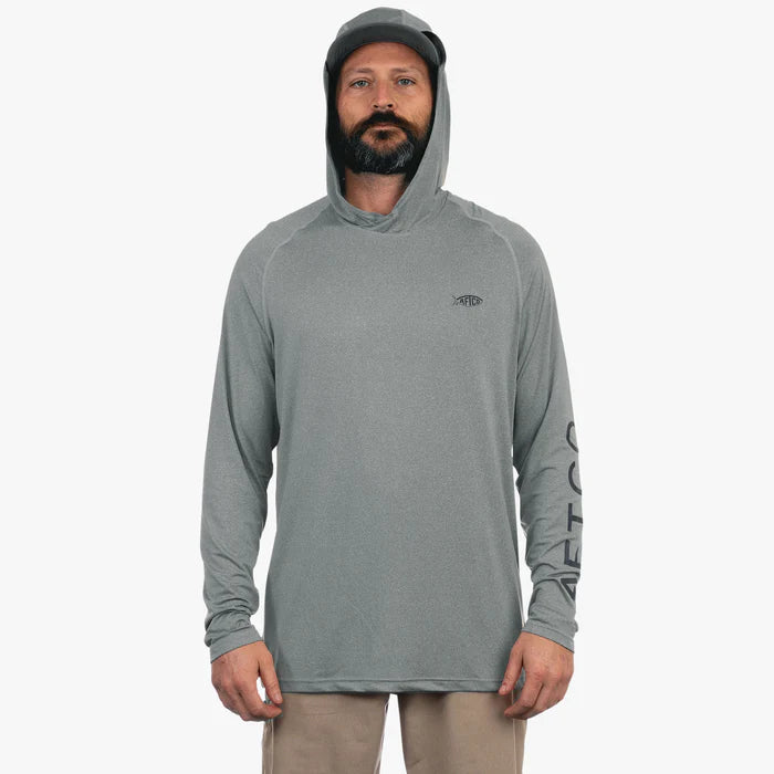 Playera AFTCO Samurai Sun Protection Hoodie Shirt - Steel Heather
