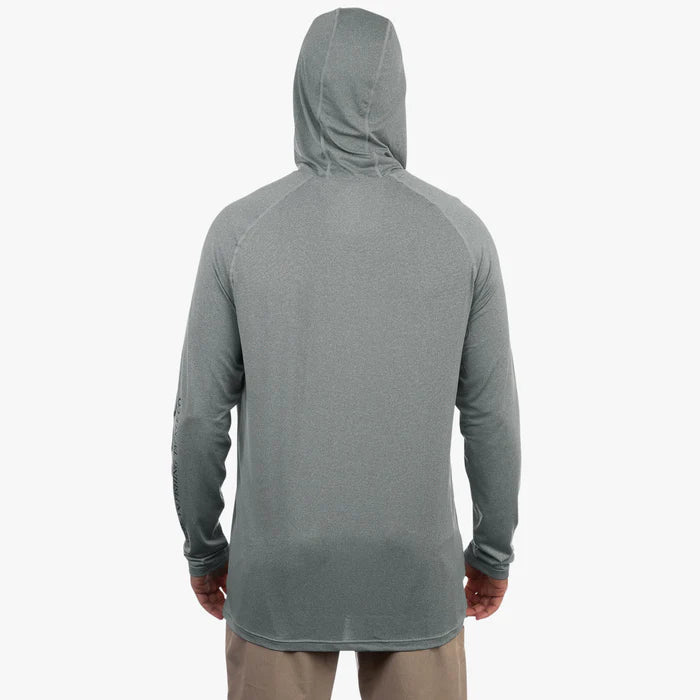 Playera AFTCO Samurai Sun Protection Hoodie Shirt - Steel Heather