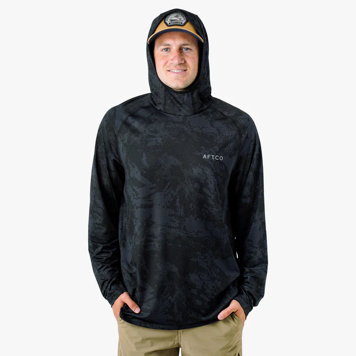 Playera AFTCO Adapt Phase Change Performance Shirt - Black Storm Camo