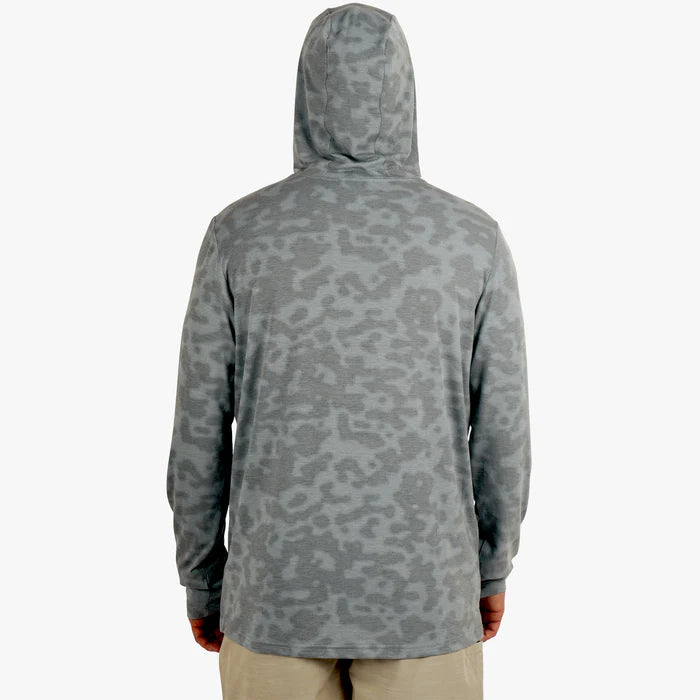 Playera AFTCO Ocean Bound Hooded Performance Shirt - Gray Upwell Camo