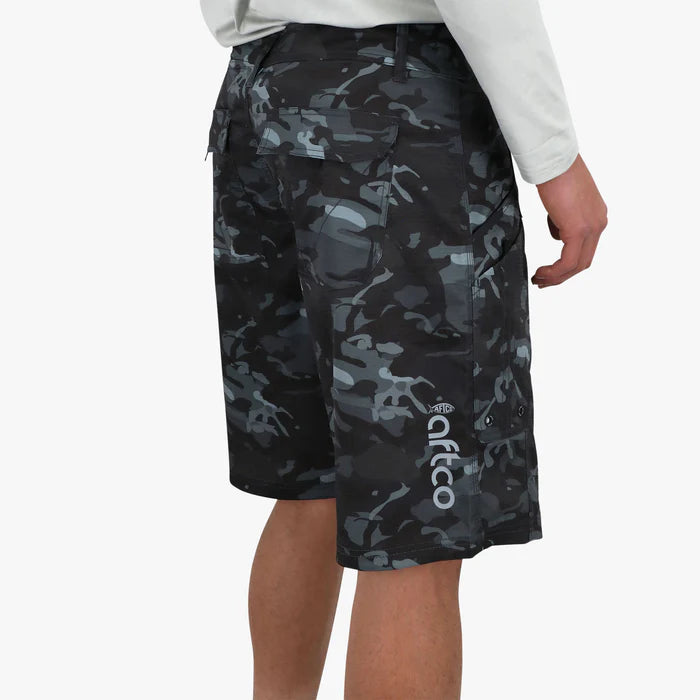 Short Aftco Tactical Fishing Shorts - Black Camo